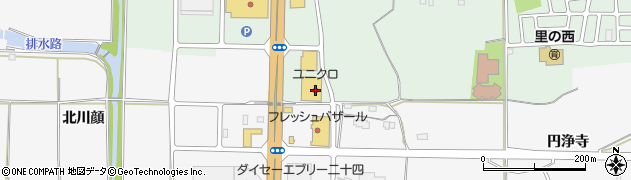 ユニクロ京都城陽インター店周辺の地図