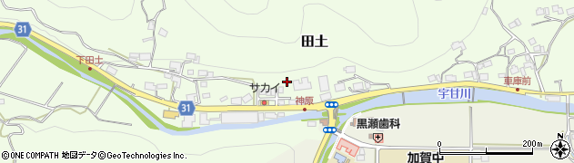 岡山県加賀郡吉備中央町田土周辺の地図