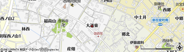 愛知県西尾市羽塚町（大道東）周辺の地図