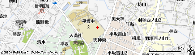 愛知県西尾市平坂町（吉山）周辺の地図