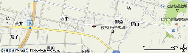 愛知県幸田町（額田郡）荻（東中）周辺の地図