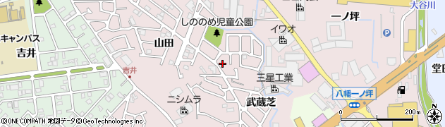 京都府八幡市八幡山田14周辺の地図