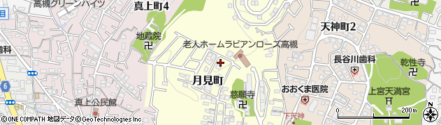 大阪府高槻市月見町周辺の地図