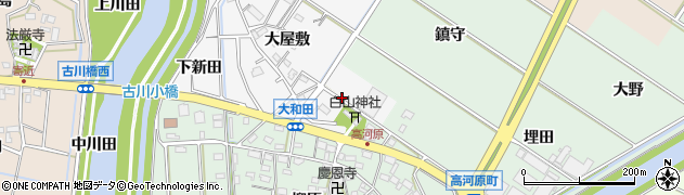 愛知県西尾市大和田町（宮越）周辺の地図