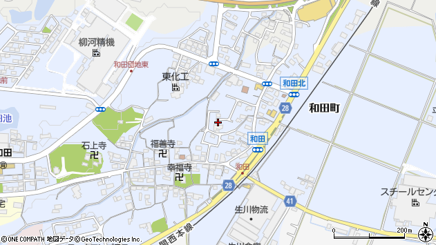 〒519-0102 三重県亀山市和田町の地図