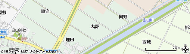 愛知県西尾市高河原町大野周辺の地図