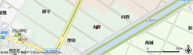 愛知県西尾市高河原町（大野）周辺の地図