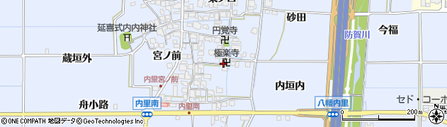 京都府八幡市内里（巽ノ口）周辺の地図