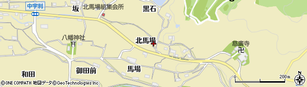 愛知県新城市中宇利（北馬場）周辺の地図