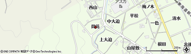 愛知県幸田町（額田郡）六栗（筒花）周辺の地図