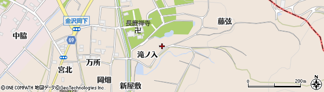 愛知県豊川市金沢町滝ノ入周辺の地図