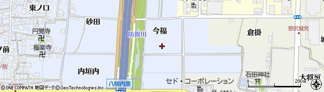 京都府八幡市内里今福周辺の地図