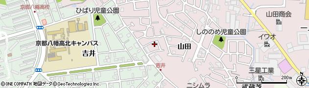 京都府八幡市八幡山田22周辺の地図