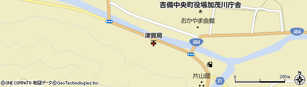 津賀郵便局周辺の地図