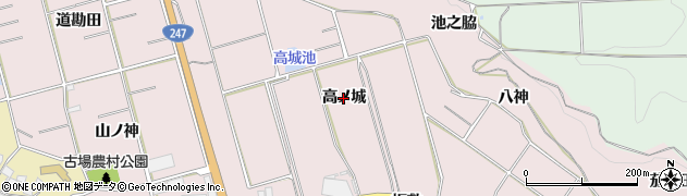 愛知県常滑市古場（高ノ城）周辺の地図