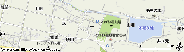愛知県幸田町（額田郡）荻（奥入）周辺の地図