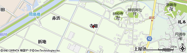 愛知県西尾市室町（寺畑）周辺の地図