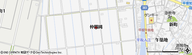 愛知県西尾市平坂町（仲間縄）周辺の地図