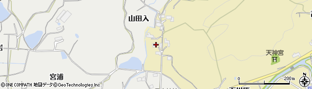 愛知県新城市中宇利（山田）周辺の地図