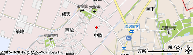 愛知県豊川市江島町（中脇）周辺の地図