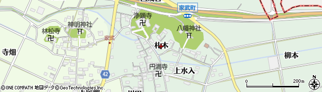 愛知県西尾市家武町（札木）周辺の地図