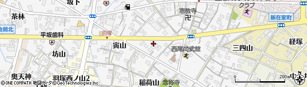 カネキチ西尾平坂店周辺の地図