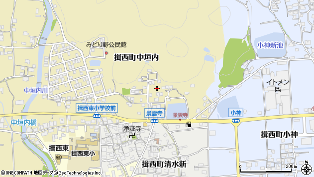 〒679-4002 兵庫県たつの市揖西町中垣内の地図
