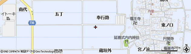 京都府八幡市内里（奉行路）周辺の地図