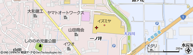 京都府八幡市八幡（一ノ坪）周辺の地図