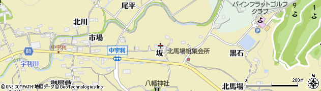 愛知県新城市中宇利（坂）周辺の地図
