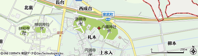 愛知県西尾市家武町周辺の地図
