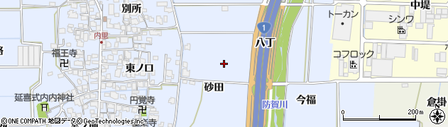 京都府八幡市内里（砂田）周辺の地図