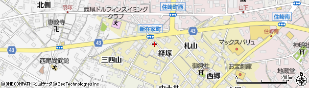 愛知県西尾市新在家町経塚21周辺の地図