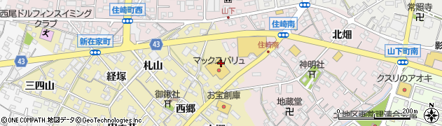 愛知県西尾市新在家町（蓮台）周辺の地図