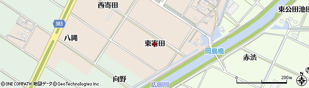 愛知県西尾市岡島町（東寄田）周辺の地図