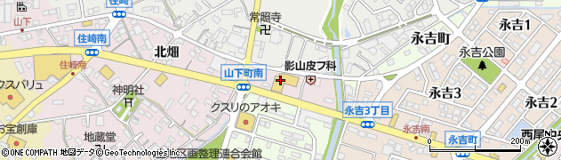 愛知県西尾市住崎町（雁渕）周辺の地図