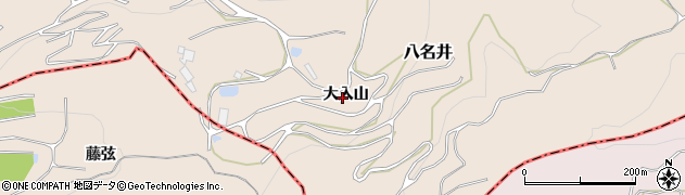 愛知県新城市八名井（大入山）周辺の地図