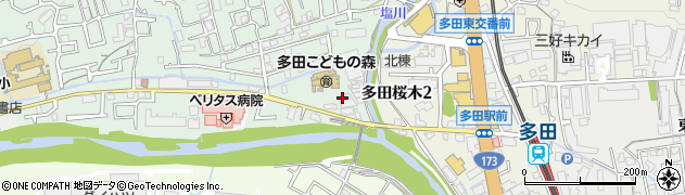 多田停車場多田院線周辺の地図