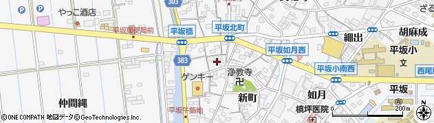 愛知県西尾市平坂町（空町）周辺の地図