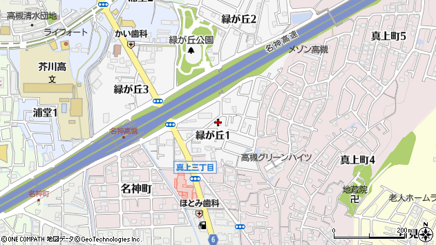 〒569-1026 大阪府高槻市緑が丘の地図