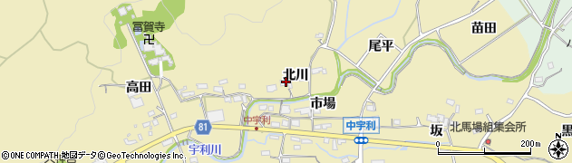 愛知県新城市中宇利（北川）周辺の地図