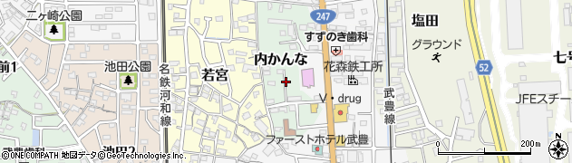 愛知県知多郡武豊町内かんな周辺の地図