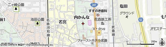 愛知県武豊町（知多郡）内かんな周辺の地図