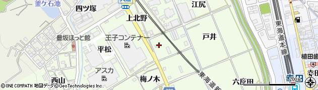 愛知県幸田町（額田郡）六栗（下北野）周辺の地図
