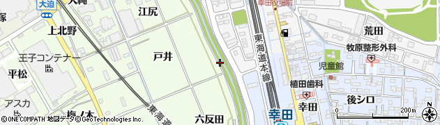 愛知県額田郡幸田町六栗障泥掛周辺の地図