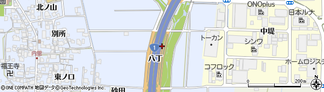 京都府八幡市内里（八丁）周辺の地図