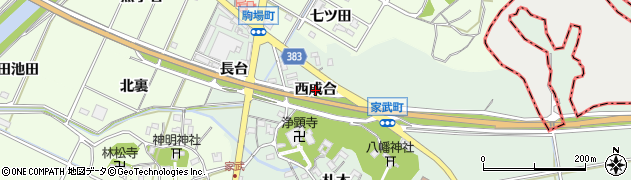 愛知県西尾市家武町（西成合）周辺の地図