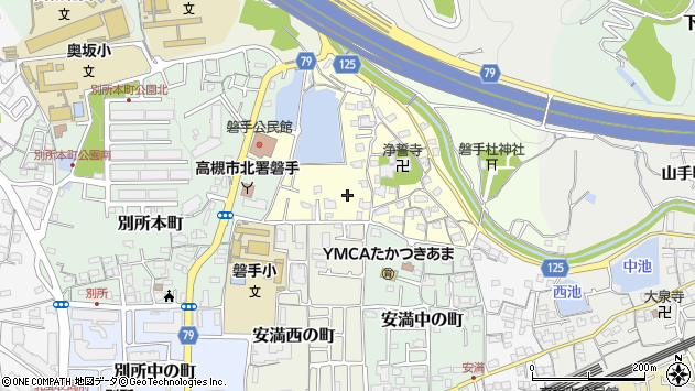 〒569-1108 大阪府高槻市安満北の町の地図