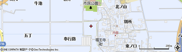 京都府八幡市内里内周辺の地図