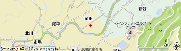 愛知県新城市中宇利苗田周辺の地図